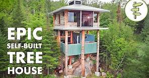 Mind-Blowing Modern Tiny Tree House Built with Reclaimed Materials - FULL TOUR