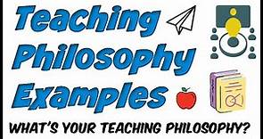 Teaching Philosophy Examples