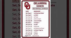 Oklahoma 2023 Football Schedule #Sooner Football #Boomer Sooner