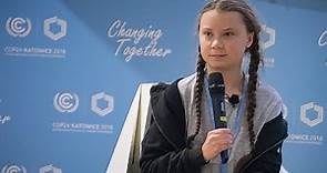 Greta Thunberg at COP24: "You are never too small to make difference"
