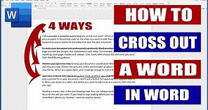 In Word How to Cross out a Word | Microsoft Word Tutorial
