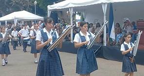 Colegio María Inmaculada y Banda Generaciones Griegas. 186 aniversario de Grecia, Costa Rica