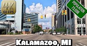 Driving Around Downtown Kalamazoo, Michigan in 4k Video
