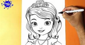 🟢 Como DIBUJAR la Princesa SOFIA Disney ( Princesas ) ⭐ How to Draw the Princess Sofia the First