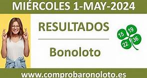 Resultado del sorteo Bonoloto del miercoles 1 de mayo de 2024