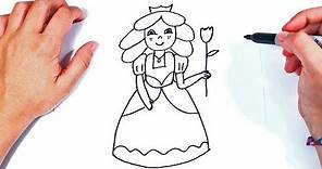 Cómo dibujar un Princesa paso a paso y fácil