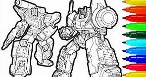 TRANSFORMERS Coloring Pages With Colored Markers For Young Children | TRANSFORMERS Coloring Pages