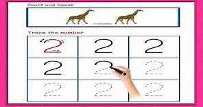 Tracing | How to write numbers | How to write Number 2 | Tracing numbers worksheets | Preschool |