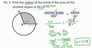 Finding Sector Area of a Circle