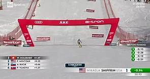 Coppa del mondo di sci alpino, la freccia Mikaela Shiffrin nella prima manche dello slalom di Are