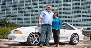 Henry Ford III Delivers Wes Ryan's Restored 1993 Ford Mustang to the Ryan Family at Ford WHQ