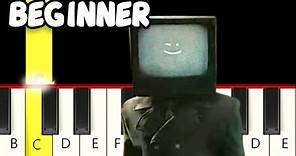 TV Man Theme Song - Skibidi Toilet - Slow and Easy Piano Tutorial - Beginner