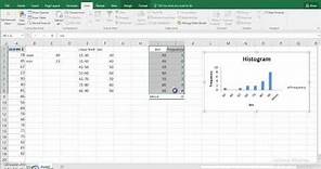 Use Excel 2016 to make Frequency distribution and Histogram for quantitative data