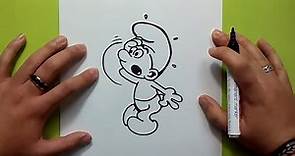 Como dibujar un pitufo paso a paso 2 - Los pitufos | How to draw a smurf 2 - The Smurfs