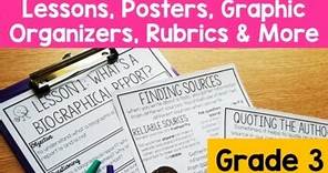 Biography Writing Unit 3rd Grade Graphic Organizer Anchor Charts Research