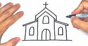 Cómo dibujar una Iglesia Paso a Paso y fácil