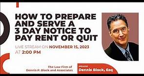 How to Prepare and Serve a 3 Day Notice to Pay Rent or Quit