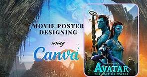 Create professional movie poster design in CANVA for beginners tutorial | Avatar 2