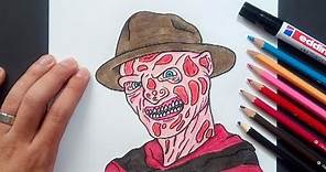 Como dibujar a Freddy Krueger paso a paso - Pesadilla en Elm Street | How to draw Freddy Krueger