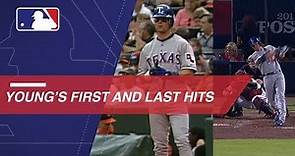 A look at Michael Young's first and last MLB hits
