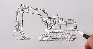 How to Draw a Excavator Easy Step by Step