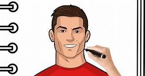 Como DIBUJAR a Cristiano Ronaldo paso a paso FACIL | Mapi Art TV