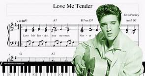 Elvis Presley - Love Me Tender (Sheets Piano Tutorial) Elvis Aaron Presley