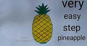 How to draw a pineapple step by step ||very easy drawing #tishaartdrawing