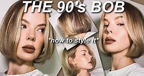 HOW TO STYLE A SHORT SLEEK 90s BOB - at home salon blowout tutorial with round brushing tips