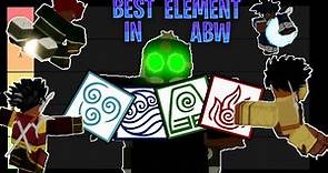ELEMENT TIER LIST IN AVATAR: A BENDER'S WILL | WHAT'S THE BEST ELEMENT (ROBLOX)