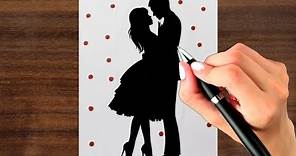 How To Draw Romantic Couple ! Simple Couple Drawing Step By Step ! Valentine's day drawing