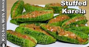 Stuffed Karela Recipe - Keema Bharay Karelay - Kitchen With Amna