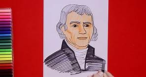How to draw Thomas Jefferson (Founding Father/3rd President of USA)