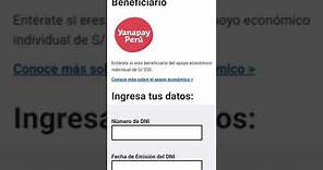 CONSULTA SI ERES BENEFICIARIO DEL BONO YANAPAY PERU (Link en la descripción)