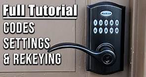 Tutorial: Kwikset Smart Door Handle Keypad Codes, Settings, Factory Reset, & Rekeying the lock