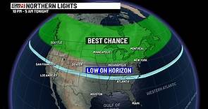 Northern lights may be visible for parts of Indiana tonight