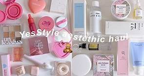 Relaxing Korean skincare and makeup haul 🧸🫧 YesStyle unboxing clean girl aesthetic