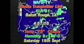 WAFB-TV, Baton Rouge, station broadcast day sign on 1987