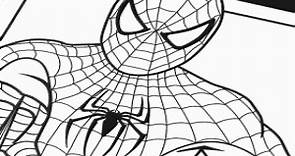 Cara de Spiderman para colorear, pintar e imprimir
