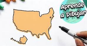 Como Dibujar el Mapa de Estados Unidos sin nombres | Dibujos para Dibujar