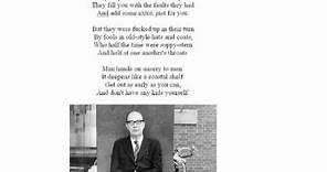 This Be the Verse by Philip Larkin (read by Larkin)