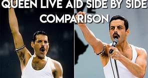 FULL Queen at LIVE AID Side By Side Comparison with Rami Malek (Bohemian Rhapsody 2018)