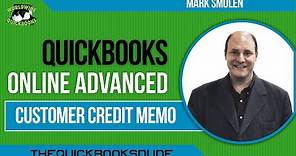 QuickBooks Online Customer Credit Memo
