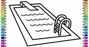 Como dibujar una PISCINA / dibujos para niños / How to draw a swimming pool / drawings for kids