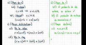 Anillos (Álgebra). Definición y ejemplos.
