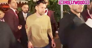 Lionel Messi & His Wife Antonela Roccuzzo Are Mobbed By Fans While Leaving Dinner In Miami, FL