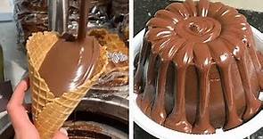 Homemade Chocolate Cake With Milk Cream Recipes | Satisfying Chocolate Cake Decorating Compilation