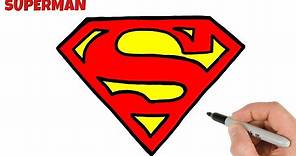 How to Draw Superman Logo Easy | Step by Step