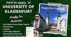 How to apply In University Of Klagenfurt in 2024| Applying Process in Austrian University Klagenfurt