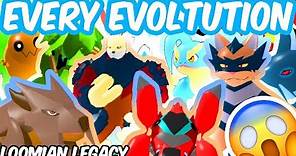 EVERY LOOMIAN EVOLUTION + EVOLUTION ANIMATION - Loomian Legacy (Roblox)